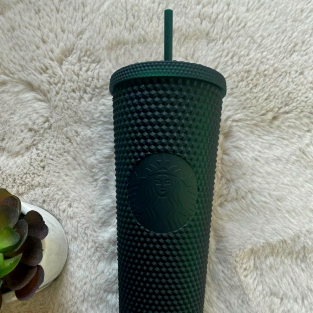 Starbucks 2022 Matte Dark Green Soft Touch Studded 24oz Venti Tumbler